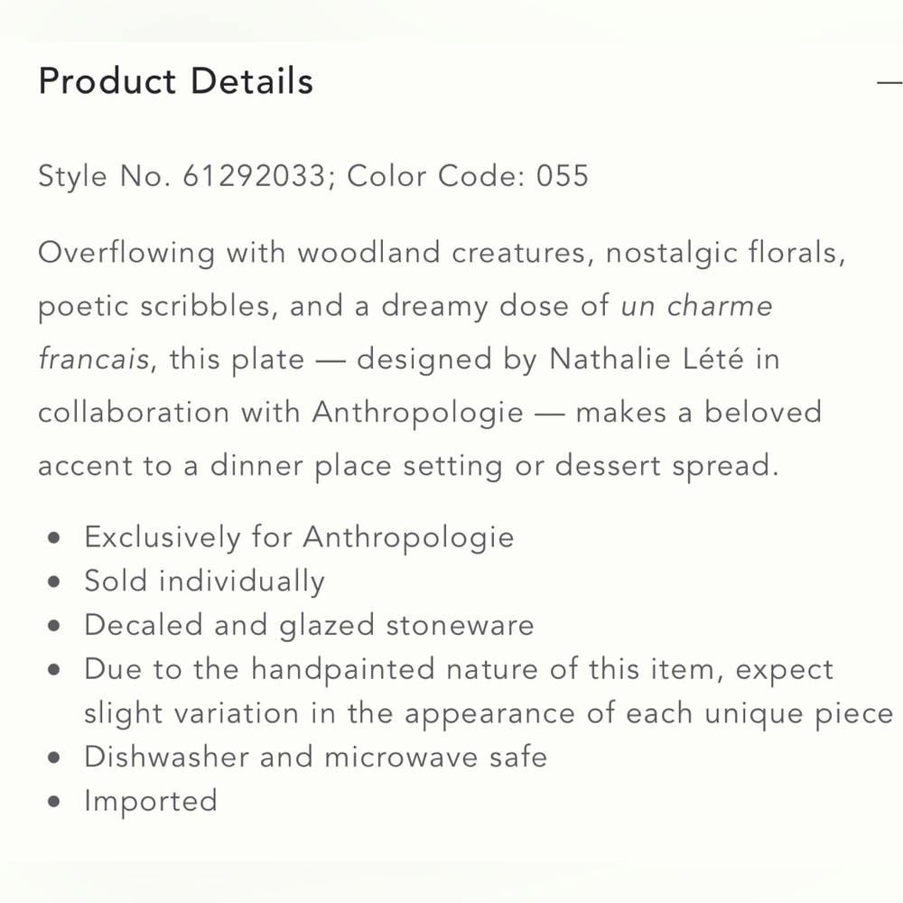 Nathalie Lete Heritage Dinner Plate - Picture 5 of 16